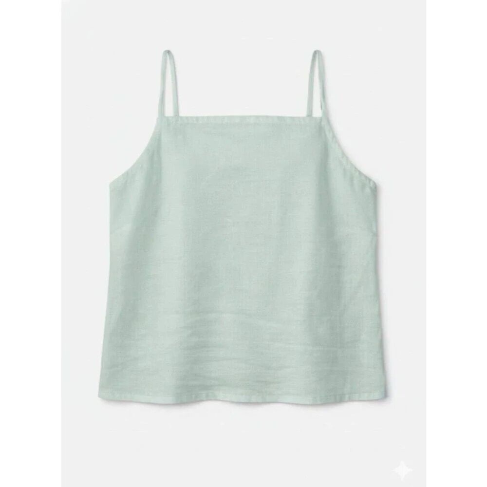 Garnet Hill Mint Green 100% Linen Cami Top Size 12